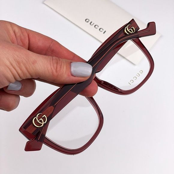 Gucci GG0958O 006 Eyeglasses Burgundy Square Unisex - Picture 2 of 10
